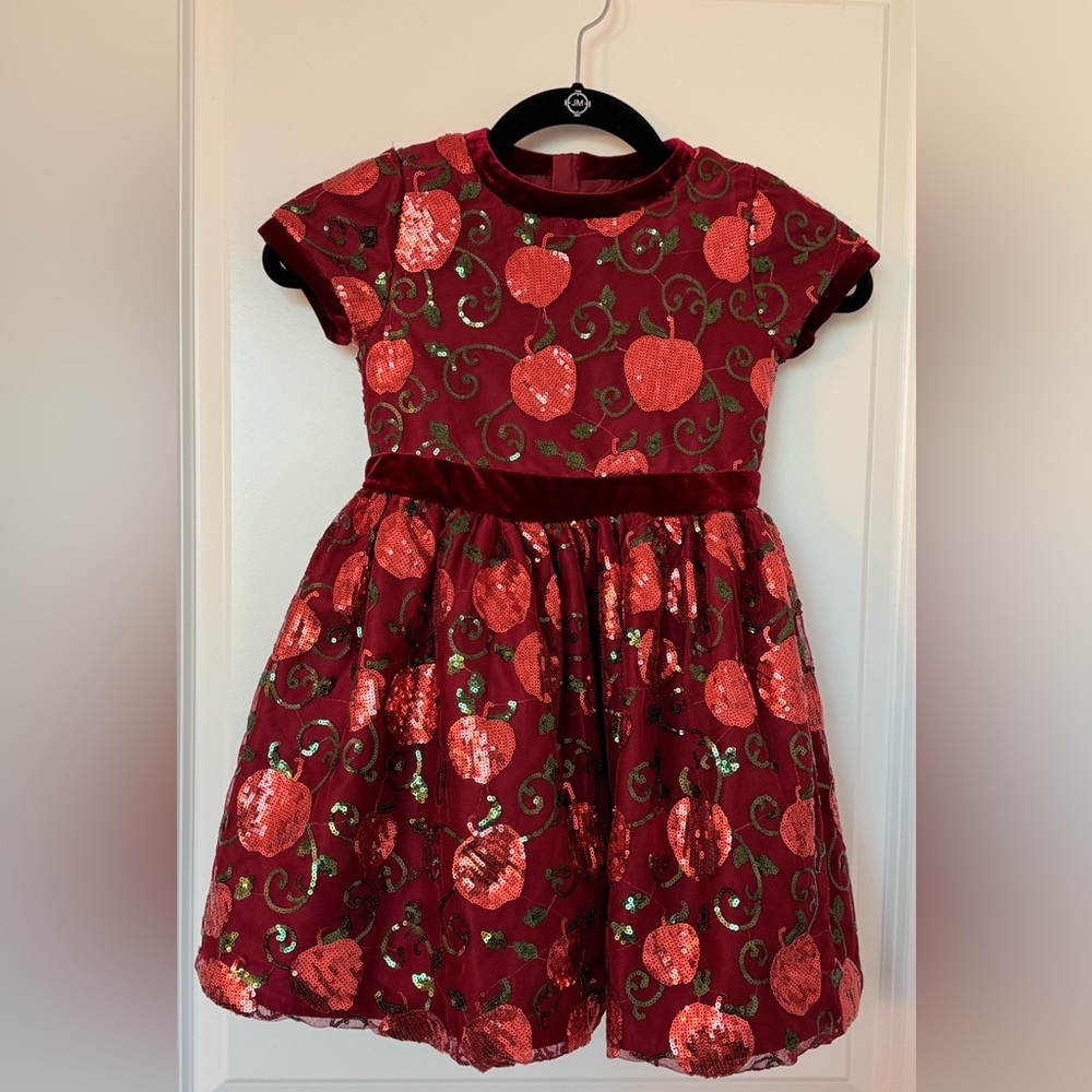 Disney Princess SNOW WHITE Dress Girls Red Sequin Apple Costume Size S